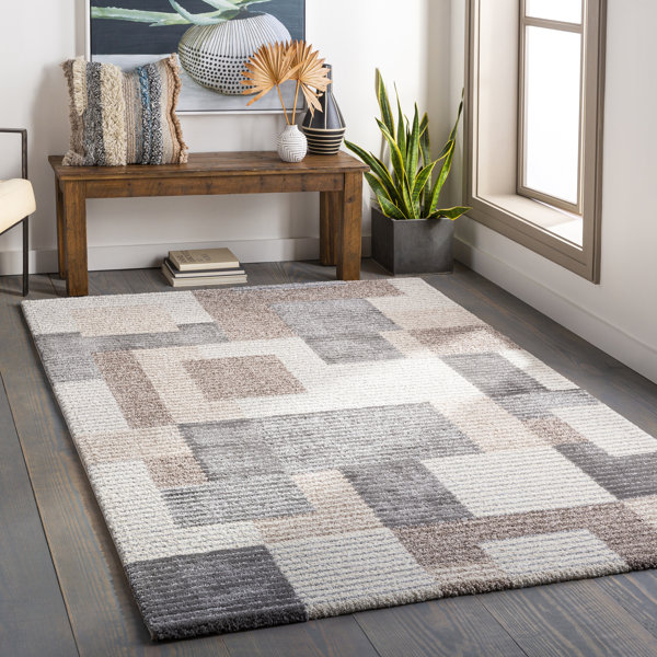 Latitude Run® Power Loom Charcoal/Taupe Rug Wayfair